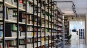 A full bookshelf in a library