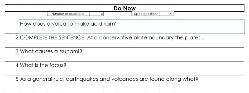Figure 1 is an example showing a series of retrieval questions for students.