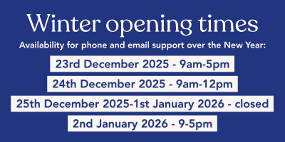 we are closed from 12pm on 24th December until 2nd January.